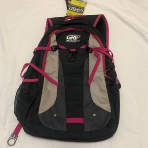 NWT Grip High Sierra Backpack Pink Gray Black School Hiking Casual Travel